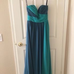 Strapless two-tone gown